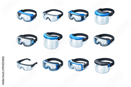 Generation protection eye safety transparent simple image lab compact vector strap unit