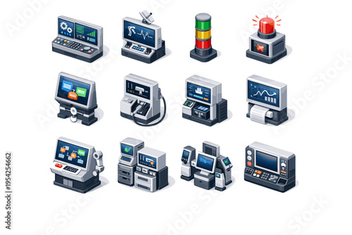 Image icon generation diagnostics set indicator workflow deployment console port simple vector