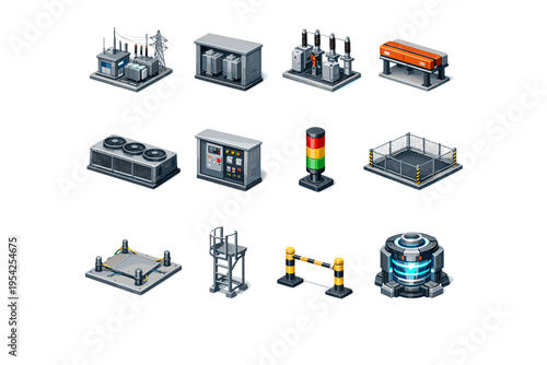 Busbar rail simple generation barrier image status power vector vent icon insulated