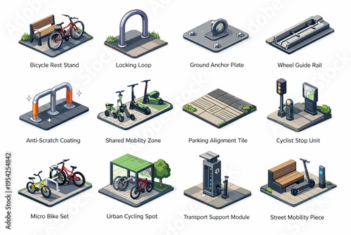 Guide unit urban frame rail parking wheel generation simple micro icon image