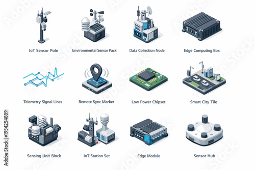 Hub image vector icon data marker city node collection set generation sensor