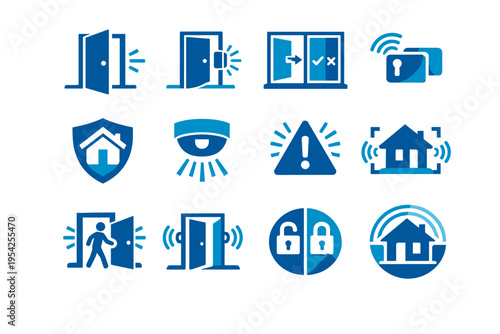Element icon entry simple cue door image alert opening shape generation vector