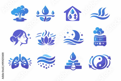 Symbol generation humidifier cloud flow icon comfort simple diffusion form breathing image