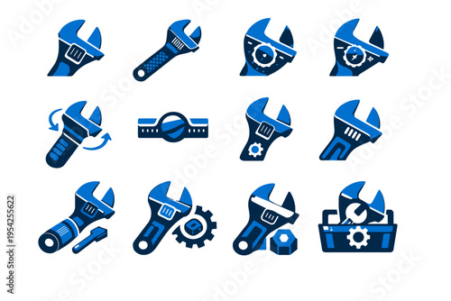 Simple tool image repair icon jaw utility workshop symbol maintenance slot vector