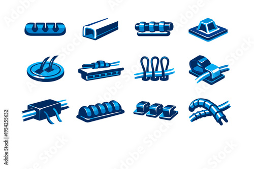 Accessory vector image utility cable simple icon adhesive generation wire routing control