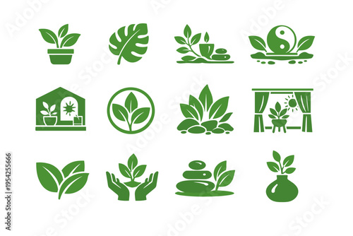 Vector generation indoors balance soft icon plant nature simple point image interior