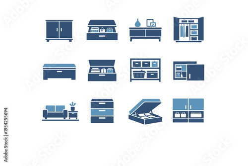 Marker clutter tidy calm simple vector room system storage icon image generation