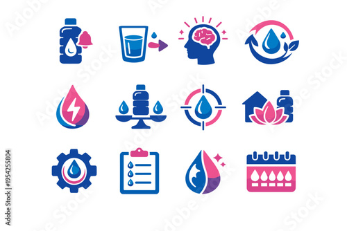 Image vector cue daily refresh bottle marker fluid icon simple intake generation