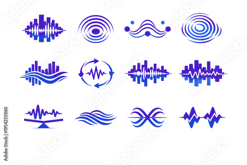 Image rhythm reverberation symbol flow vector reflected icon urban simple wave sound