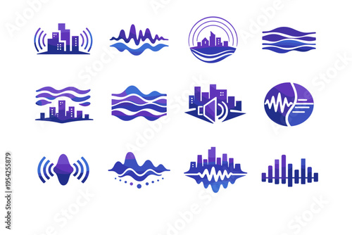 Subtle image shape ambience distant tone balance echo vector generation simple icon