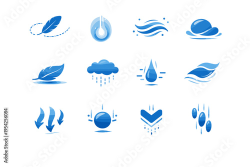 Slow image vector form calm drop drifting gentle falling simple icon marker