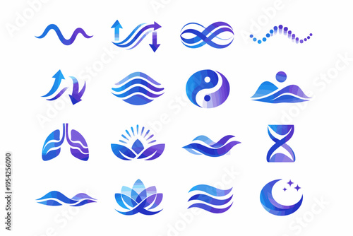 Respiration soft mindful simple form slow icon image generation breath relaxed calm