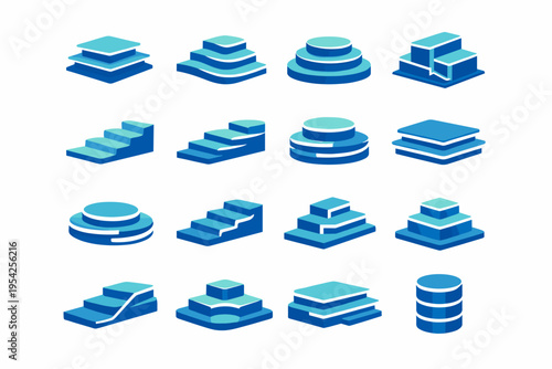 Icon generation image structural transition vector simple spatial logic elevation layering calm