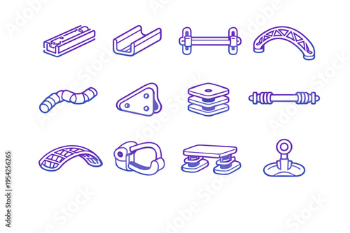 Pliable crossbar tension generation image lattice icon vector mount simple rail elastic