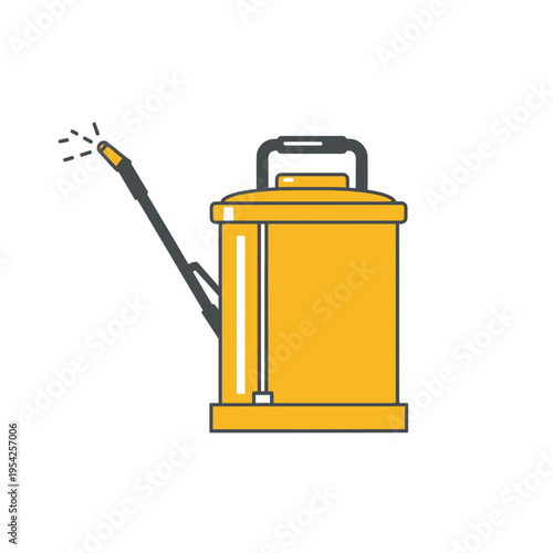 Yellow portable sprayer with a black handle and spray nozzle.