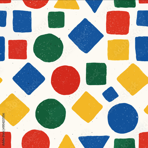 isolated clipart image of watercolor geometric Matisse repetitive pattern red yellow blue green linocut vector icon monochrome simple logo for ki