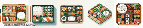 Bento Box Vector Illustration