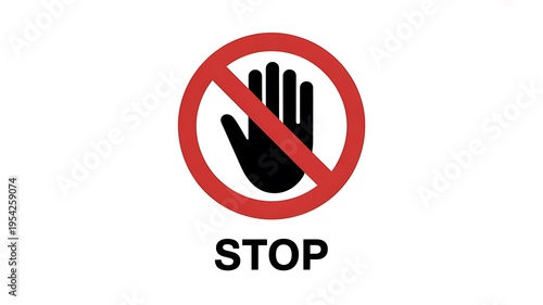 Stop hand sign icon with red circle and line Free Download Stop hand sign icon with red circle and line - GFXLoad