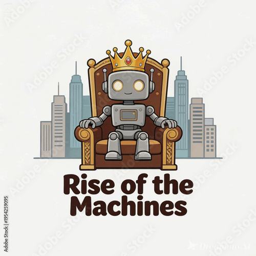 Cute vintage robot set featuring a retro machine design and fun construction toy icons in a vector cartoon illustration style