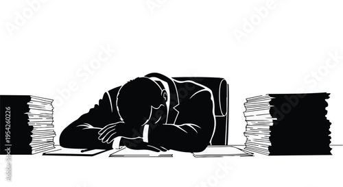 overwhelmed businessman with too much paperwork