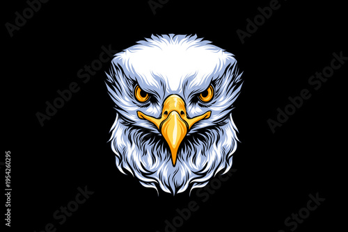 Fierce Bald Eagle Head Illustration