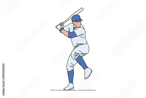 flat illustration of a softball player hitting a ball