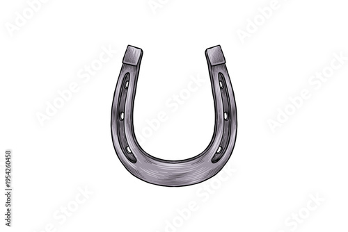 Metal Horseshoe Illustration, hand drawn