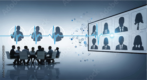 Virtual meeting with diverse team members online