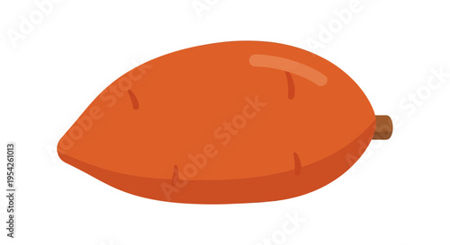 Isolated cartoon sweet potato illustration for dietary planning or educational resources