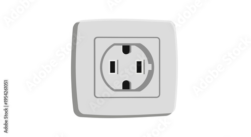 Isolated illustration representing a standard north american electrical outlet configuration