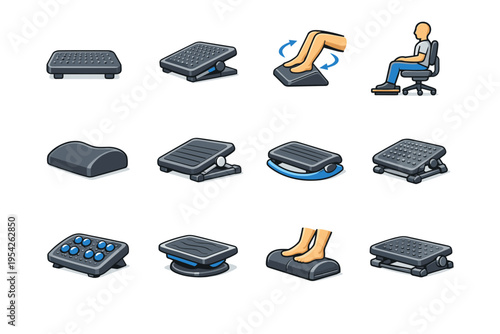 Support workplace image base surface gear balance vector generation simple icon footrest
