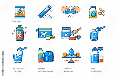 Formula simple mineral drink replenishment active generation icon aid vector powder supplement