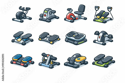 Alternative image cardio pedal daily generation accessory support vector circulation compact icon