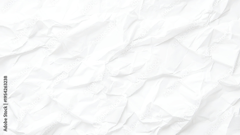 Obraz premium Blank white crumpled and creased paper poster texture background.