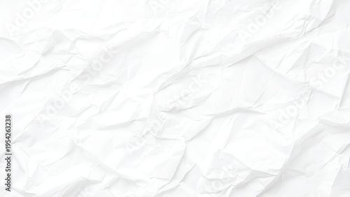 Blank white crumpled and creased paper poster texture background.
