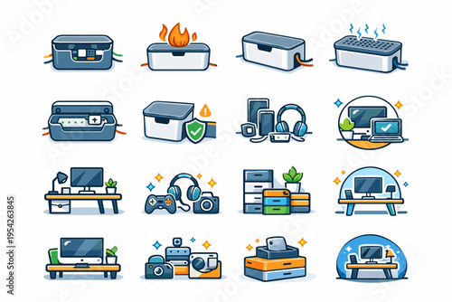 Tech icon setup cable cue vector generation minimal image ventilated resistant simple