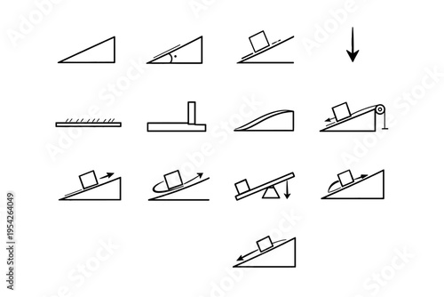 Tool block gravity vector icon generation direction simple image plane mechanism movement
