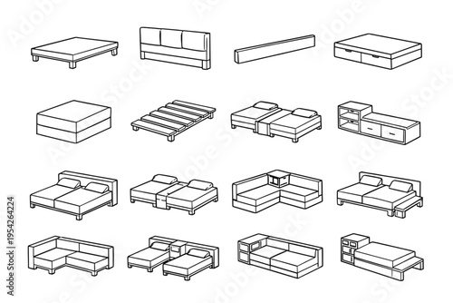 Simple frame concept storage reconfigurable vector image side generation slat sleep module