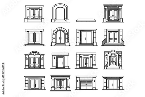 Street threshold generation icon vector building access architectural simple step image line