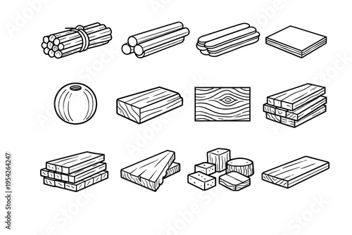 Plywood wooden generation wood texture icon sheet vector simple supply stick image
