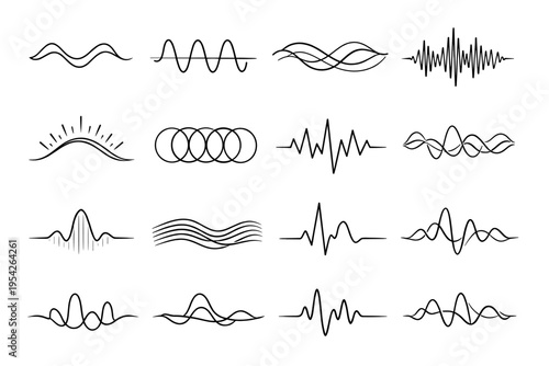 Signal pattern flowing icon shape icons form vibration vector kinetic motion line