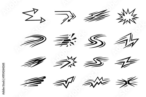 Simple rapid icon vector shift generation abrupt sudden speed change image disruption