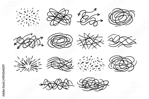 Symbol vector image disorder turbulence icon random dynamic path simple flow generation