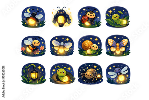 Generation magic badge glowing image simple friend night sign dusk icon vector