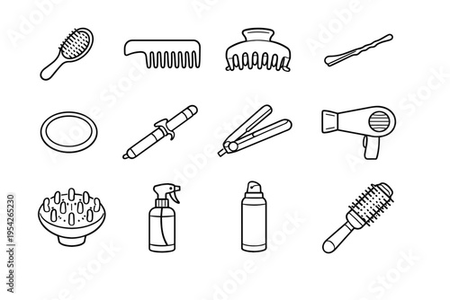 Vector generation straightener simple spray protectant pin image iron icon hair elastic