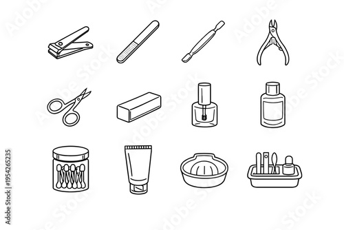 Pusher tube remover simple swab nail vector generation image clipper scissors soak