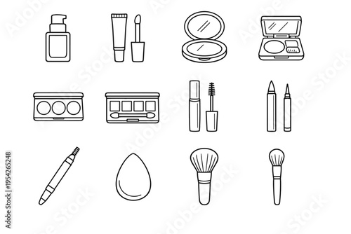 Generation eyeshadow pencil vector sponge icon image pen simple tube blush makeup