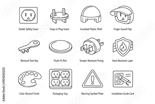 Image installation rim cover resistant generation neutral outlet fit vector simple icon