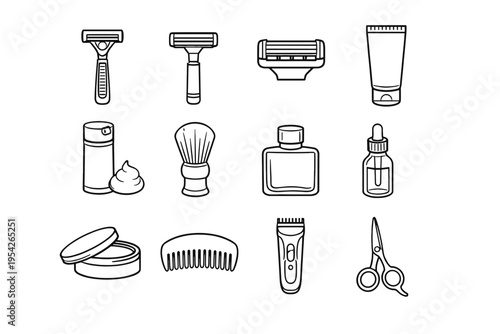 Cream icon brush image beard razor simple generation oil vector shaving tube