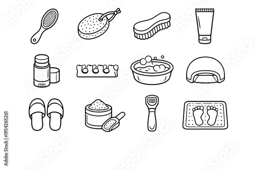 Brush heel slippers scrub simple cream image pedicure icon foot generation pumice